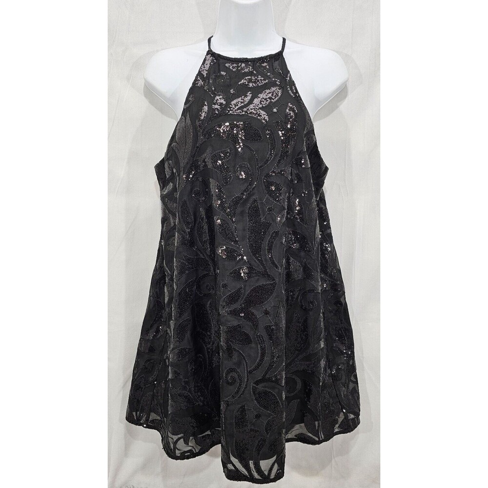 Show Me Your Mumu Gomez Mini Dress Black Sequin LBD Cocktail Fairy Glam Women S